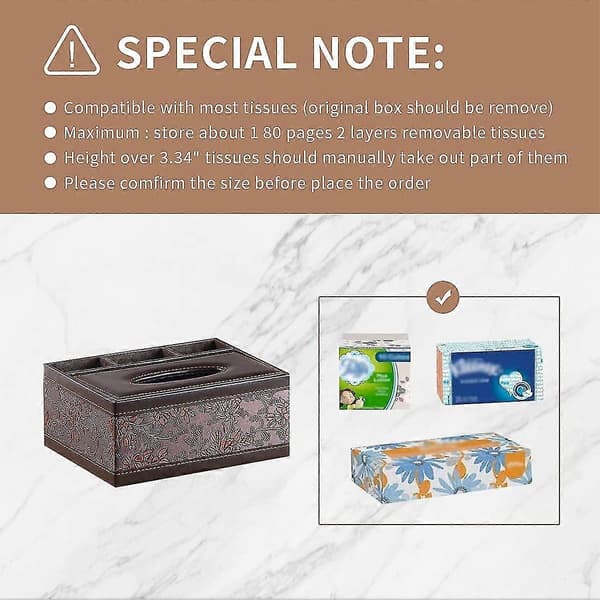 Servettboxlock Läder Retro Rektangulär Multifunktionell