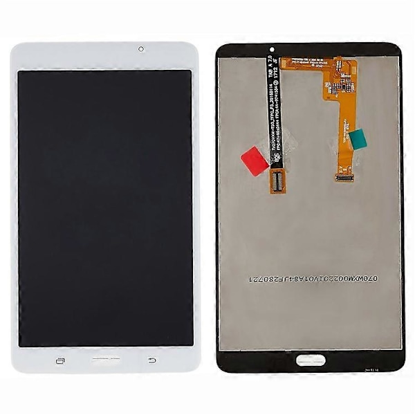 Kompatibel för Samsung Galaxy Tab A 7.0 T280 (endast Wi-Fi) Grad C LCD-skärm och Digitizer-montering Ersättningsdel (utan logotyp) White