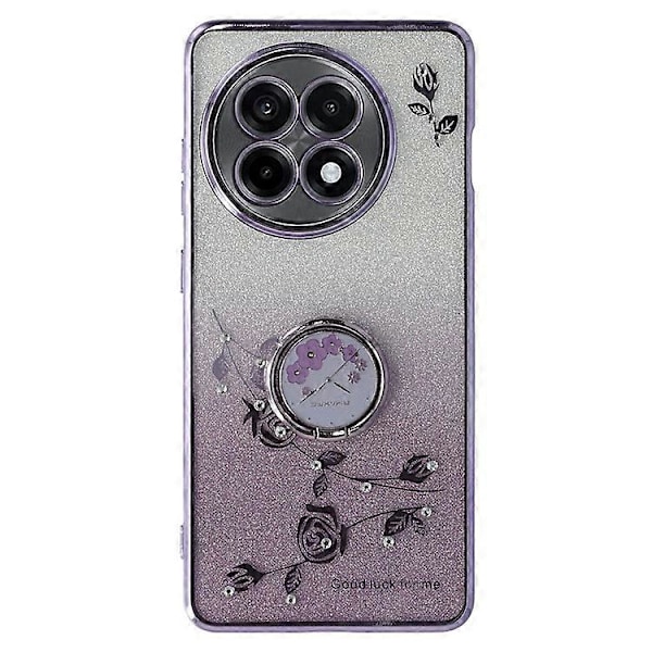 KADEM Kompatibelt Skal för OnePlus Ace 5 5G / 13R 5G Fodral Ring Stöd TPU Blommor Telefonskal Gradient Glitter Purple