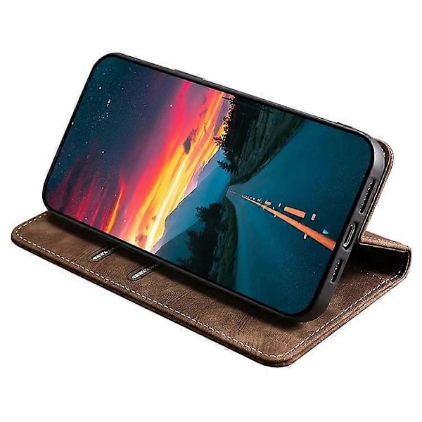 Kompatibel med Xiaomi 14 Deksel RFID Lommebok Lær Telefondeksel Anti-ripe Telefonskall Brown