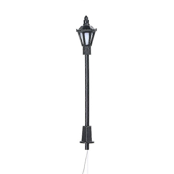 20 stk. Hvite Modell Gatelys Layout Lyktestolpe Jernbane Tog Hage Lekeplass Landskap LED Lampe Belysning 1:150 Skala 65mm