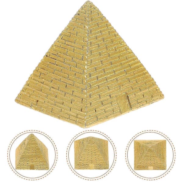 Simuleret Lille Ægyptisk Pyramide Model Resin Håndværk Mini Pyramide Dekoration til Bogreol Skab