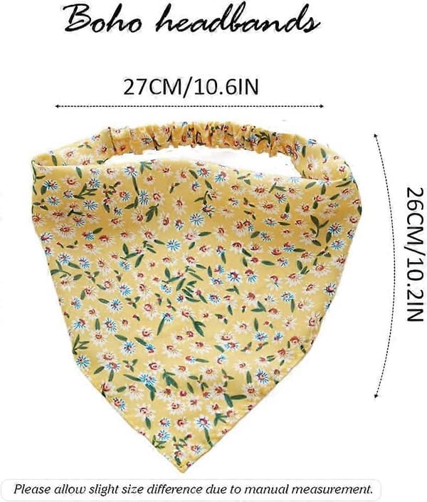 3 stk. Blomster Hovedtørklæde Pandebånd Chiffon Elastisk Hovedtørklæde