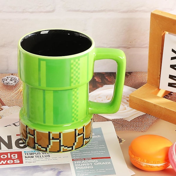 Keramisk Te & Kaffe Krus Samlerobjekt 425,2 ml (ca.) (Warp Pipe Krus) Børnefødselsdagsgave