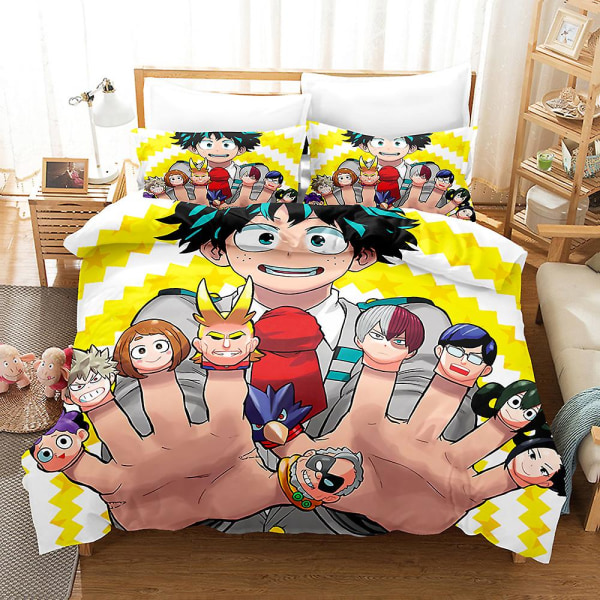 Anime My Hero Academia 3D printed vuodevaatteet set Cover Cover Tyynyliina Lasten Lahjaväri 4 135x200cm