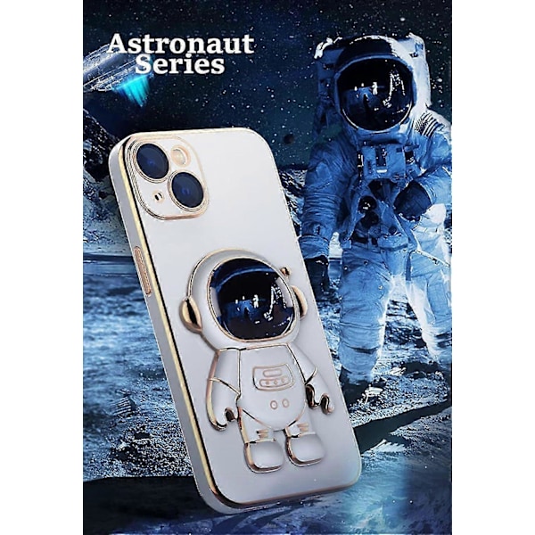 Astronaut Skal Kompatibelt iPhone 14 14 Plus 14 Pro Max 6D Plätering Skal Fodral med Ställ Astronaut Skal Grön för iPhone 14 Pro