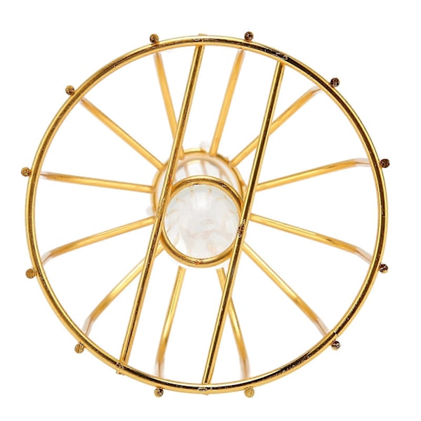 Metall Blomstervase Hul Moderne Elegant Gullfarget Separat Design Klar Glass Blomstervase Ornament for Hjemmet