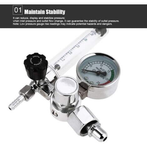 1 - Flowmeter - Trykregulator - Til argongas - Flowstabilisering og præcis visning - Svejsning og industri.