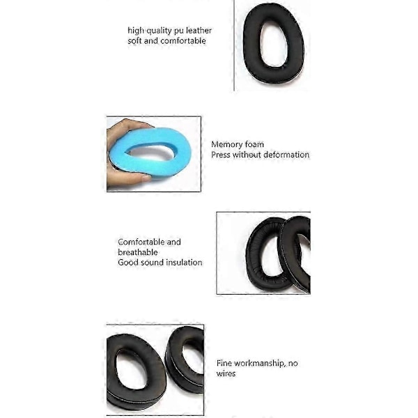 2 stycken öronkuddar för Sennheiser GSP, passande Sennheiser GSP 300 GSP301 302 303 350 370