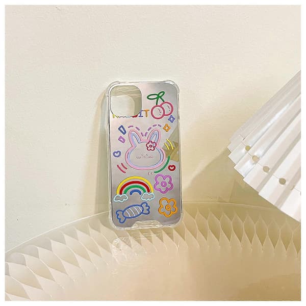 Tecknad Transparent Lins Allomfattande Mobiltelefonfodral Passar iPhone15 Pro Max