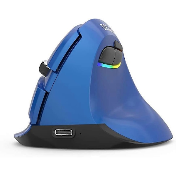 Andet Hjemmeautomatiseringstilbehør Støjsvag Trådløs Vertikal Mus, 2,4 GHz og Bluetooth 4.0 Dual Mode Optisk Mus, 2400 DPI og RGB Dekorationslys Genopladelig