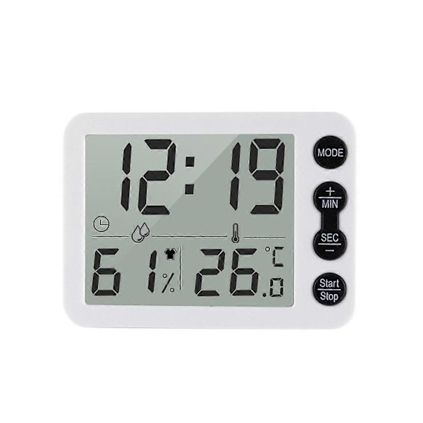 Digital Termometer Hygrometer Väckarklocka Timer Temperatur Luftfuktighetsmätare
