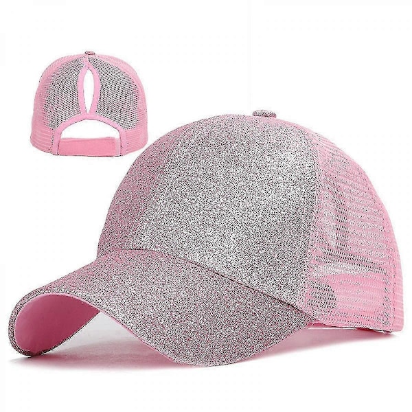 Glitterhatt med hästsvansöppning för flickor, baseballkeps för små flickor med hög, slarvig hästsvansöppning, skärmkeps yu