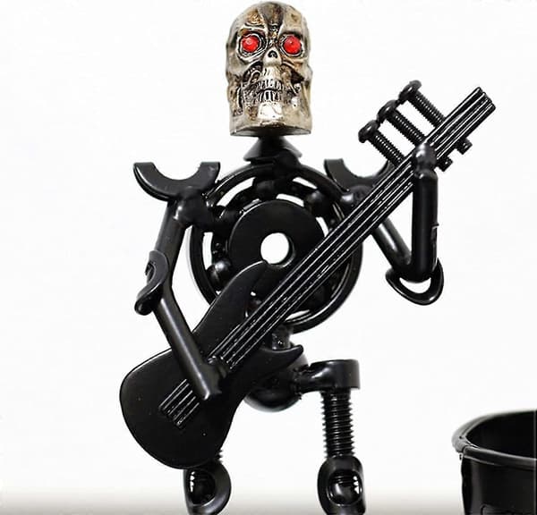 Gitarr Pennhållare Skrivbordstillbehör Metall Pennhållare, 12x6.5x14cm