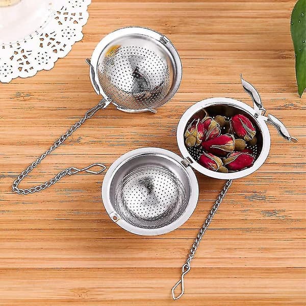 2 stk. te-infuser 5,5 cm. Te-infuser i rustfritt stål med kjetting og drypp A