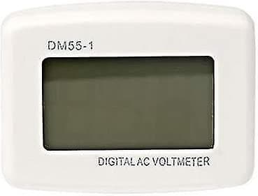 220V Blå Bakgrundsbelysning Digital LCD Voltmeter Panel Spänningstestare EU-kontakt DM55-1 AC 80-300V