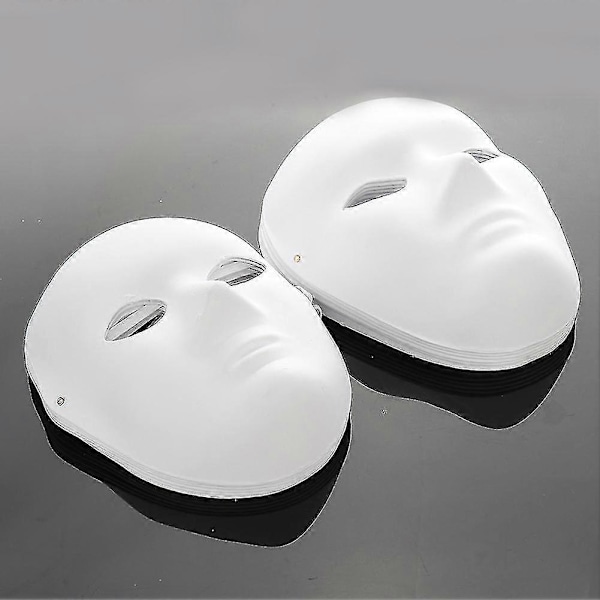 12 stk. DIY Helmasker, Malbar Papirmaske, Hvid DIY Maske, Maskerade Maske, Mardi Gras Maske, Fest Helmasker
