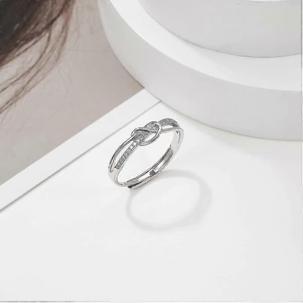 Evig Forbindelse Mor Datter Ringer, Sterling Sølv Knute Ring Sett for Kvinner, Justerbare Tommelringer for Jenter