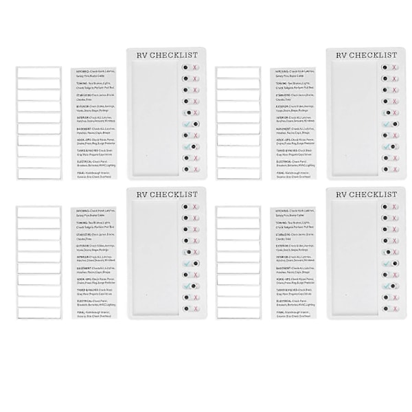 4 stk. Sjekkliste Tavle DIY Produksjon Resirkulerbar Bærbar Oppgaveliste Avtakbar Oppgaveoversikt for DIY Melding Reiseplan RV SJEKKLISTE