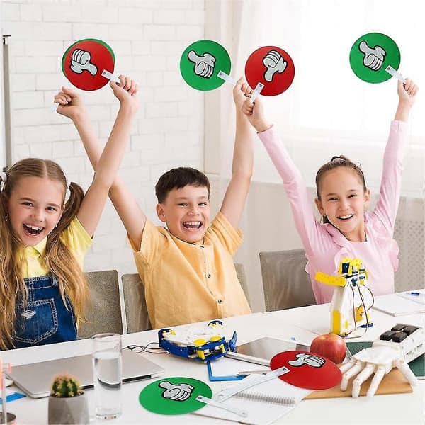 10-pack Tummen Upp/Ner Klassrums Röstningspaddlar, Smågrupps Klassrumsmaterial, Lärarmaterial, Ja eller Nej