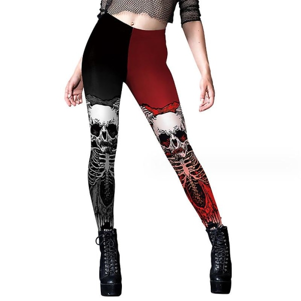 Naisten halloween crossover-leggingsit, korkeavyötäröiset, pehmeät printed sukkahousut style 1 XL