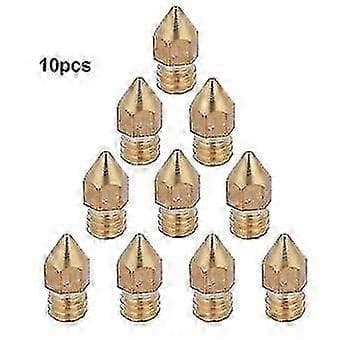 10 stk MK8 Messing Ekstruderdyse 1.75mm 0.4mm til CR-10 A8 3D-printer