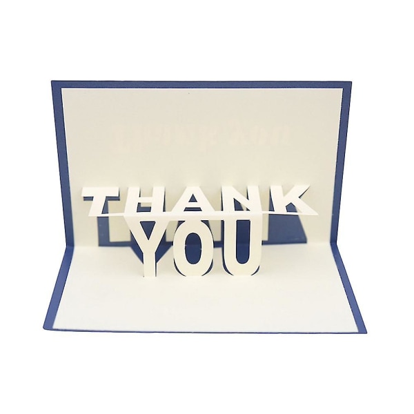 Uudet Trend 3D Up -onnittelukortit Kiitos Käsintehty Wish Hollow Papercraft äitienpäiväksi (sininen)