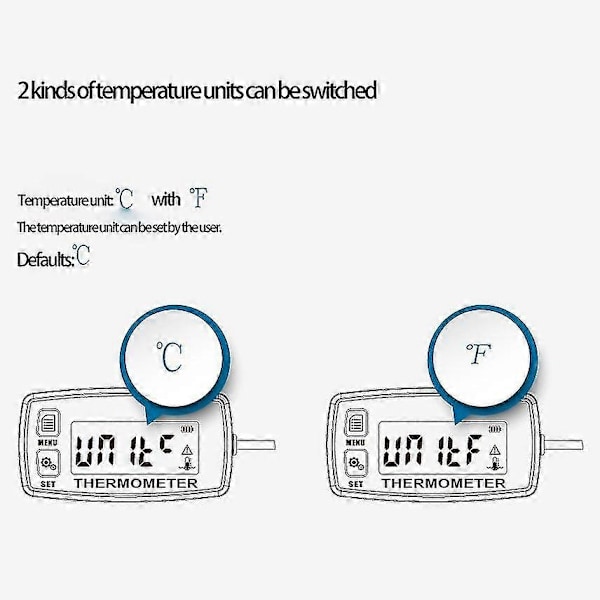 Digital LCD Motor Temperaturmåler Over-temperatur Alarm Med Sensor Rl-ts002 Til Motorcykel Dirtbike Atv Y