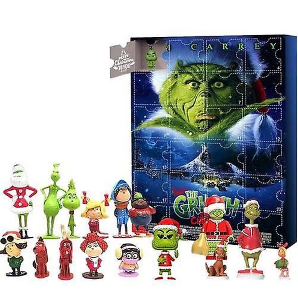 Adventtikalenteri 2023 Uusi Green Furry Grinch Joulu Advent Blind Box Grinchsadvent-kalenteri style 6