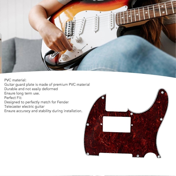Plektrumskydd för Gitarr PVC Anti-Rep Dekorativ Ljudreducering Gitarrskyddsplatta för Fender Telecaster Röd