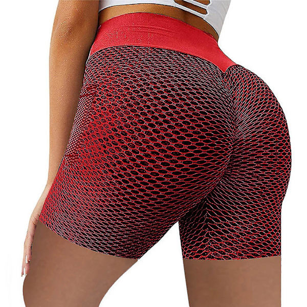 Tflycq Dam Stretch Leggings Fitness Löpgymnastikfickor Aktiva Shorts Yogabyxor Red S