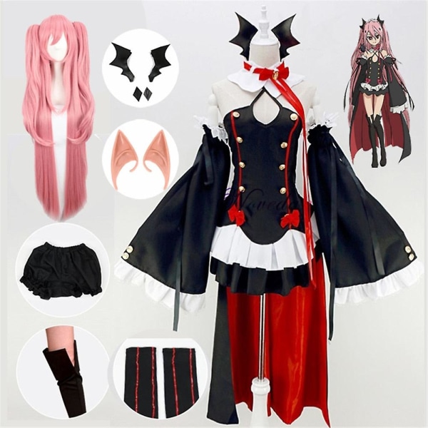 Cosplay Kostym Uniform Peruk Cosplay Anime Häxa Vampyr Halloween Kostym XL