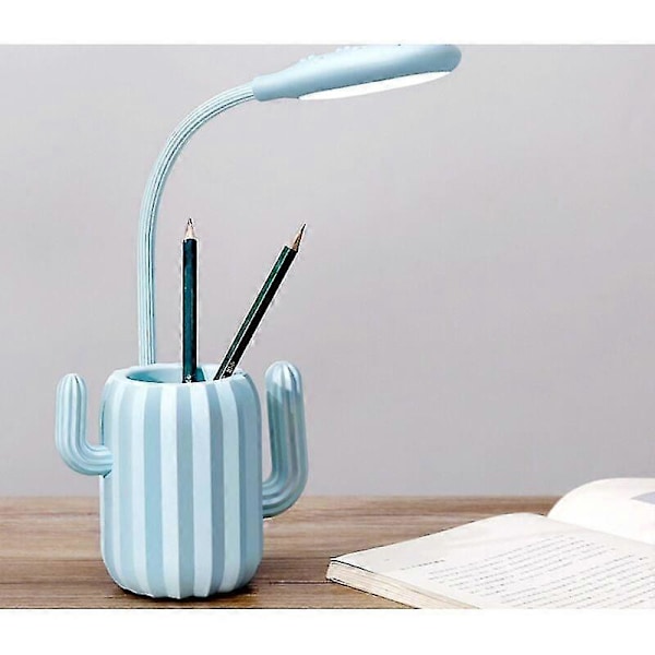 USB Bordlampe USB Berørings Gulv Trådløs Bordlampe Justerbar Lysstyrke LED Leselys Med Dekorativ Pennholder