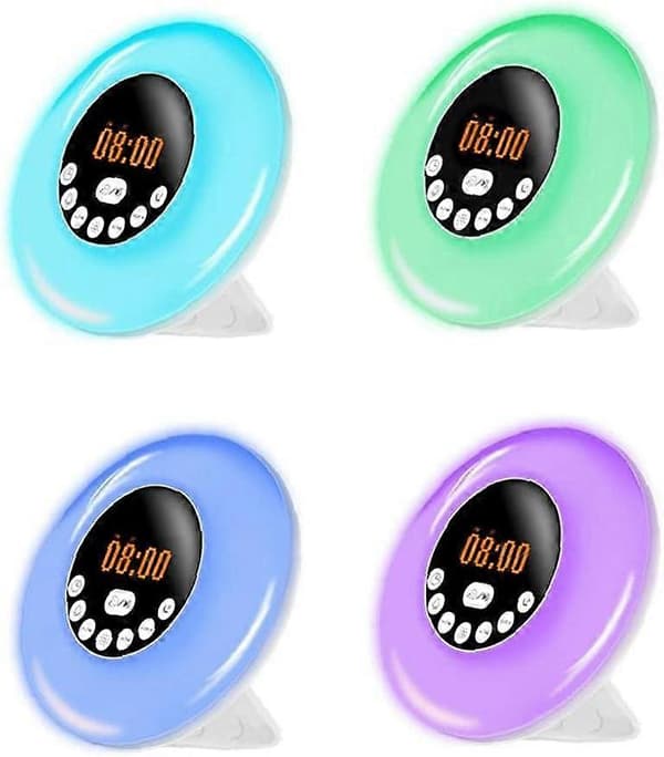 Ur, Sunmostar, RGB-belysning, Bluetooth: 5.0/USB, Plastik, Hvid/Sort