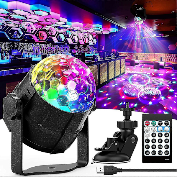 Diskokule med fjernkontroll DJ-belysning Partylys Strobelys 15 moduser Scenebarlys for hjemmedans Bursdag Bar Show Klubb B