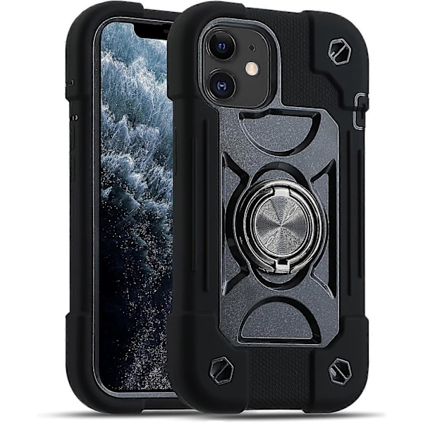 iPhone 14pro max Deksel 6.1 Tommer med 360° Roterende Ringstativ, Militærgrad Fallbeskyttelse Full Kropp Robust Kraftig Deksel 3 i 2 Beskyttelsesdeksel