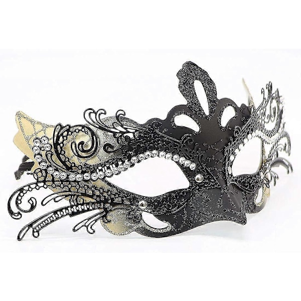2 st, Par Maskerad Masker Metall Venetiansk Mardi Gras Fest Kväll Bal Maskeraddräkt Mask(guld)