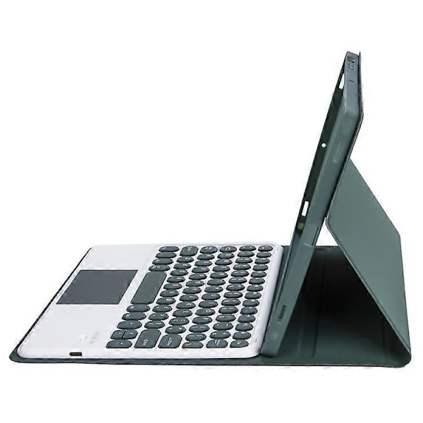 YT098B-A Yhteensopiva iPad Air (2020) / (2022) Pyöreät näppäimet Langaton Bluetooth-näppäimistö kosketuslevyllä, ihoa myötäilevä iskunkestävä jalusta DarkGreen