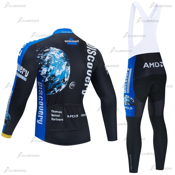 DISCOVERY TEAM LONG Setit MTB Cycling Jersey Mittatilaustyönä Ropa Ciclismo Short Cycling Wear Team Winter Thermal Fleece 1 M