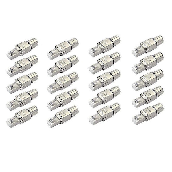 20 stk. RJ45 Cat7-kontakter Verktøyfrie gjenbrukbare Ethernet-termineringsplugger, Internettplugg, Rask felt I