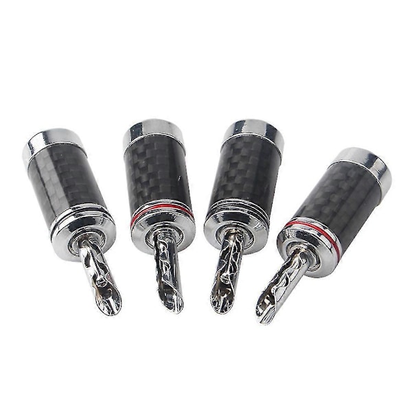 8 stk Bananplugger Hi-end Hifi Diy Karbonfiber Kobberbelagt Rhodium Elektrisk Audio Jack Banan C (haoyi
