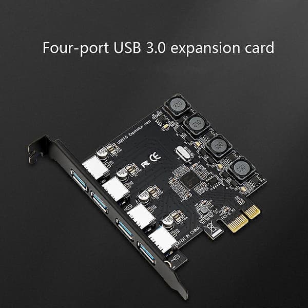 PCIE USB3.0 Expansionskort PCI Express till USB Adapter HUB Controller 4 Portar