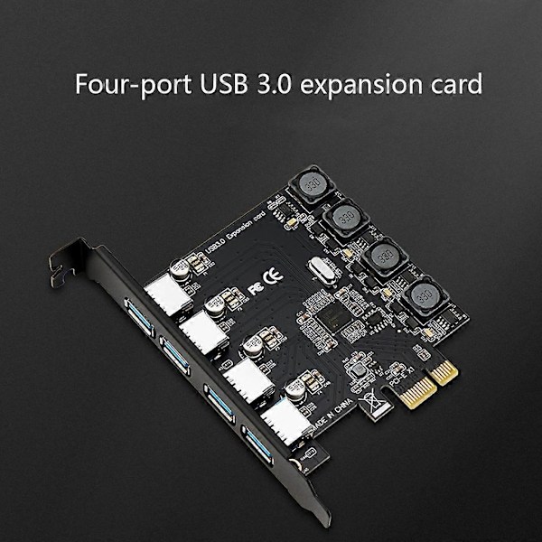 PCIE USB3.0 Udvidelseskort PCI Express til USB Adapter HUB Controller 4 Porte