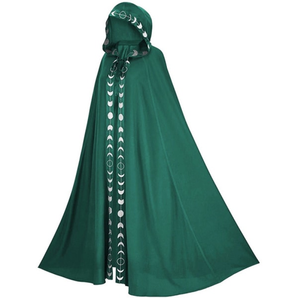 Halloween viitta viitta cosplay-asu Samurai-velho hupullinen viitta esiintymisasu green M