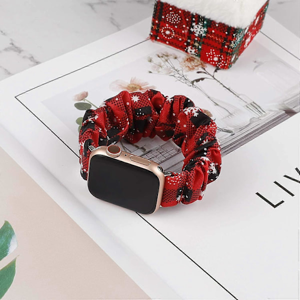 3-pack Kompatibla med Apple Watch Band Halloween Scrunchies 42mm Tyg Mjukt Mönster Tryckt Tyg Armband Kvinnor IWatch Elastiska Scrunchy Band 44mm