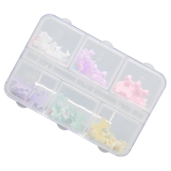 Sløyfe Negledekorasjoner Resin Fargerike Søte Utsøkte 3D Sløyfe Neglekunstdekorasjoner for DIY