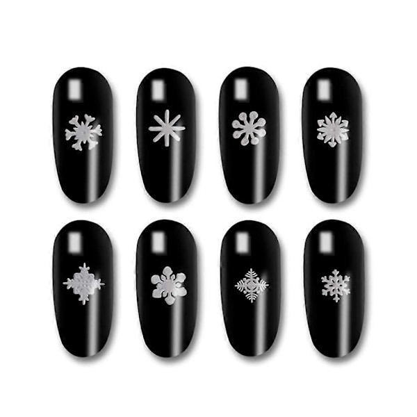3 Ask Snöflinga Nagelpaljetter 3D Jul Nagelglitter Paljetter Snöflinga Flakes Nagelkonst Dekoration för Vinter Jul Thanksgiving Festival