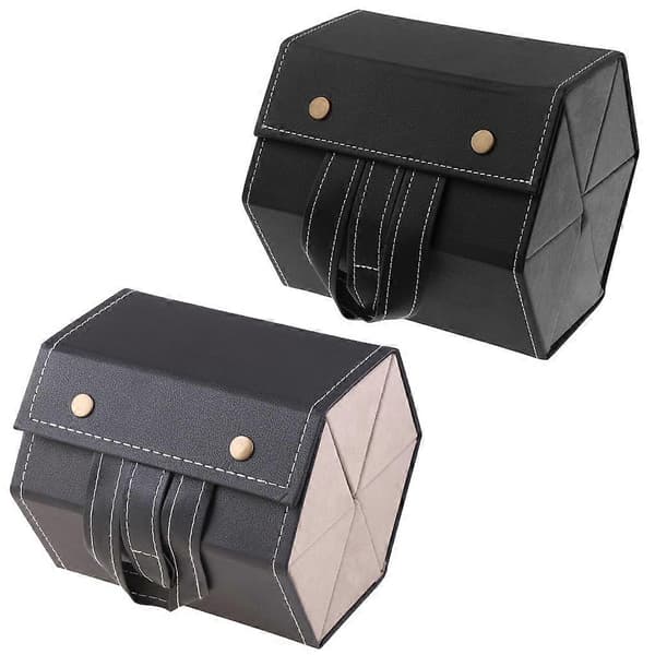 6 rum Foldbar Multi PU Læder Solbriller Briller Rejse Organizer til