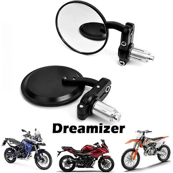 Runda Motorcykelstyre Ändspeglar 7/8\" 22mm, Motorcykelspegel För Street Sport Bikes Cruiser HYZ