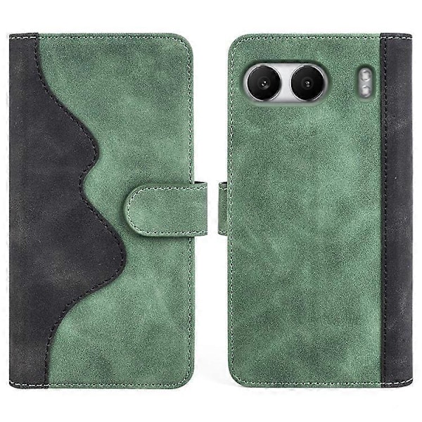Yhteensopiva OnePlus Nord 4 Lompakkokotelo Nahkainen Puhelinkuori, Liitosväri Green
